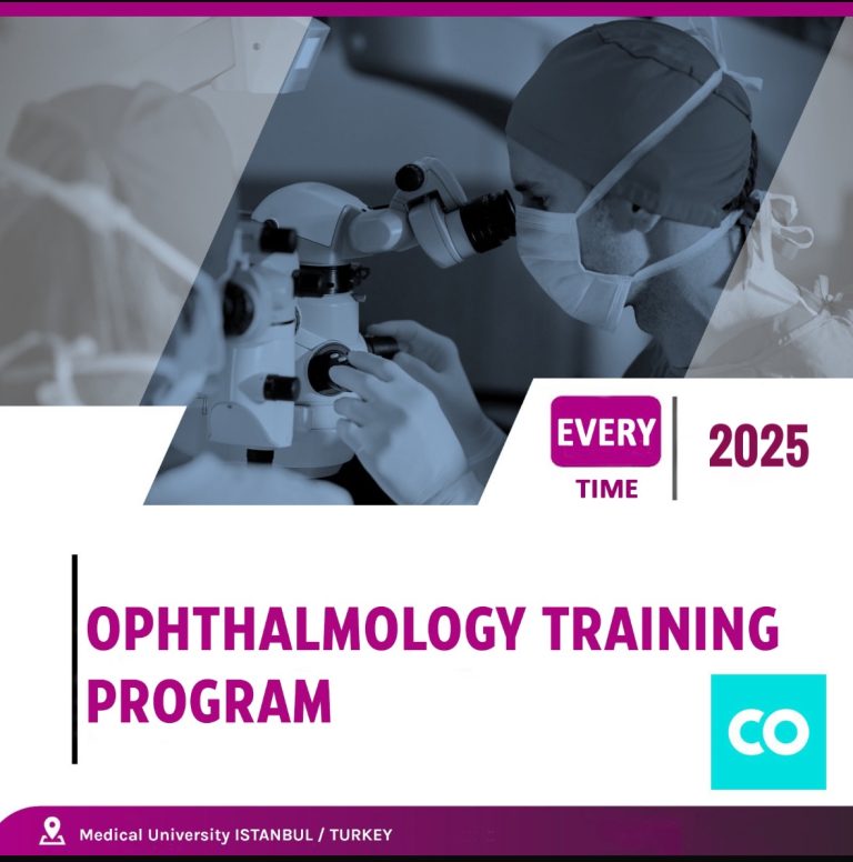 Doctors participating in an advanced ophthalmology training program using state-of-the-art equipment.